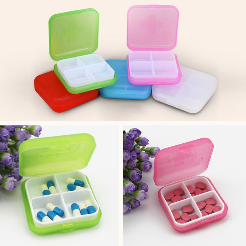 Pocket Pill Case Travel Pill Box Grid Small Medicine Container Holder