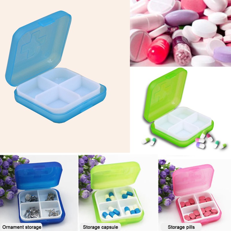 Pocket Pill Case Travel Pill Box Grid Small Medicine Container Holder