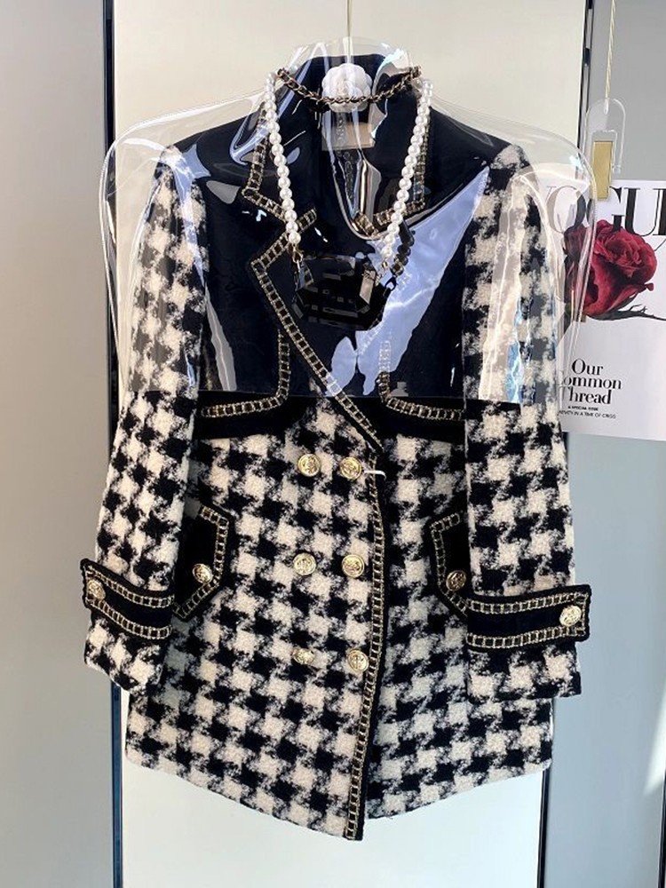 GETADME High Quality elegance Small Fragrance Tweed 2 Piece Sets Women Outfit Autumn Winter Sweet Fashion Short Jacket Coat + Skirt Suit